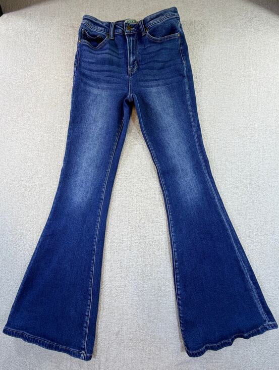 Rockin' C Denim - Rockin' C Women's 28 Blue Flare Leg 5 Pocket Western Denim Jeans Cowgirl Pants